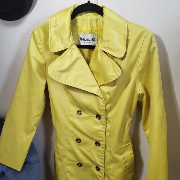 Lemon Yellow Vintage mid-length coat (1960s) - brand Irving Posluns - Picture 5 of 7